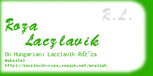 roza laczlavik business card